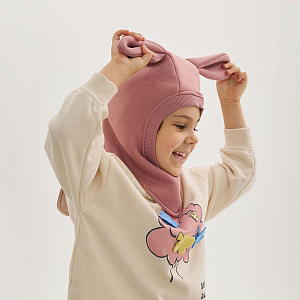 Шапка-шлем Peppihat "Bunny Teddy d.rose", розовая